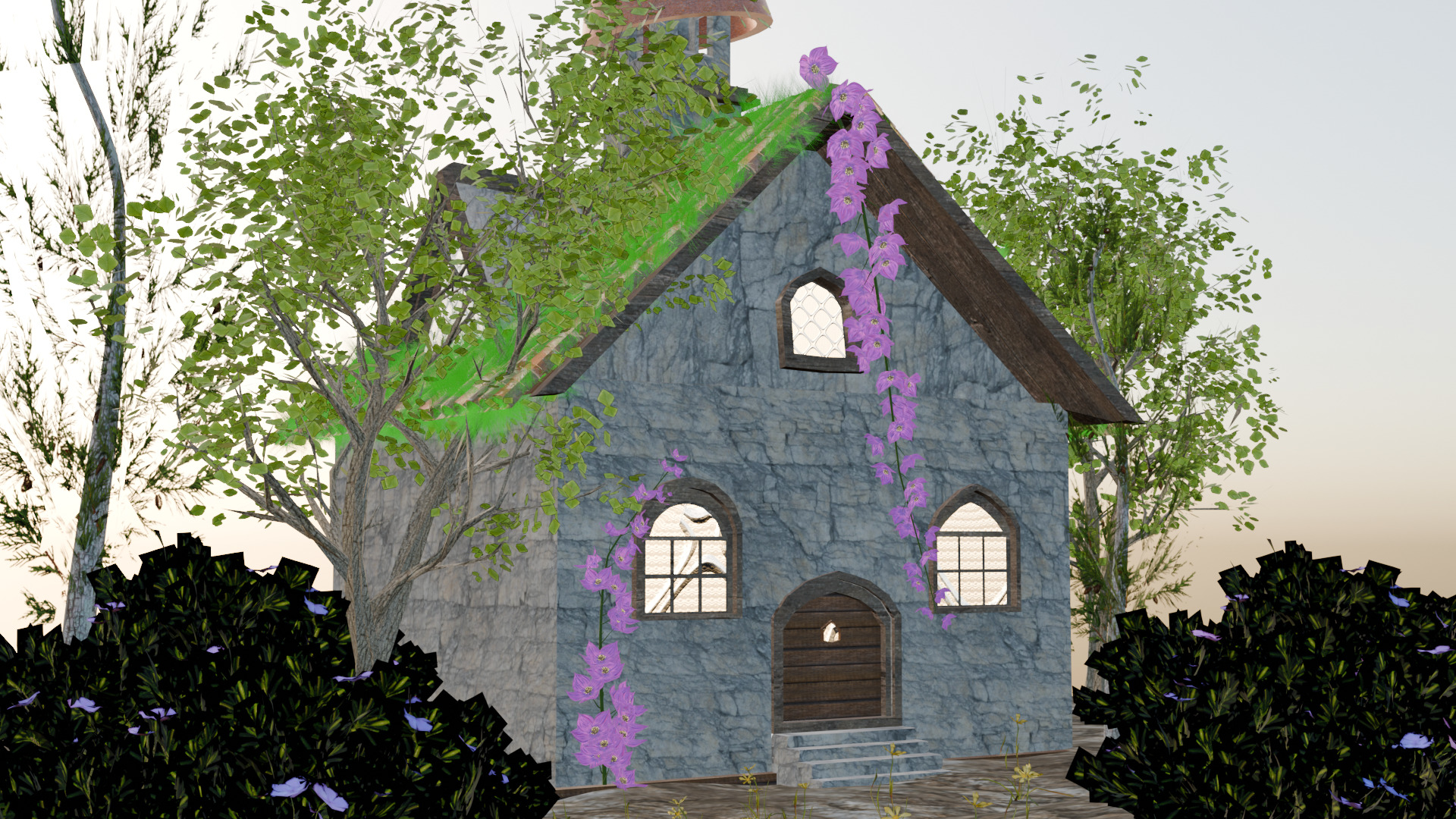 3D Forest Cottage Detailed House and  Nature Scene 3D model_2