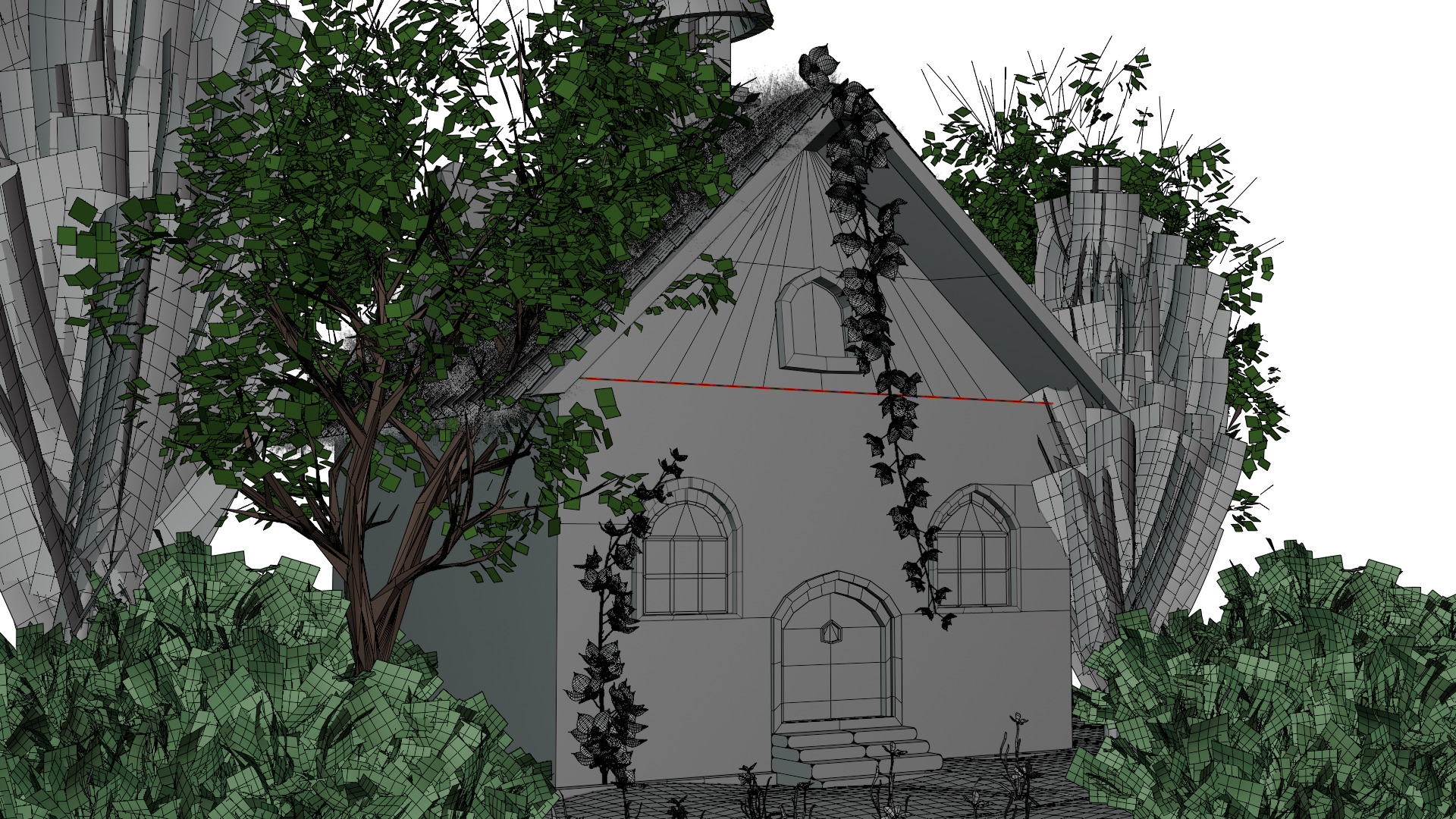3D Forest Cottage Detailed House and  Nature Scene 3D model_10