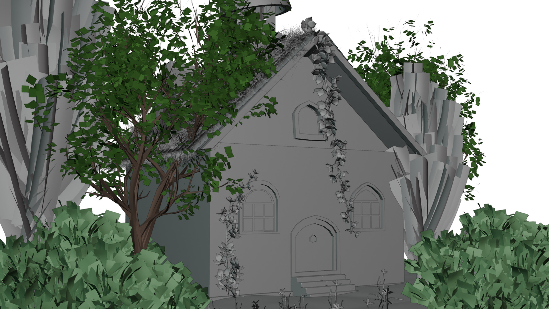 3D Forest Cottage Detailed House and  Nature Scene 3D model_7