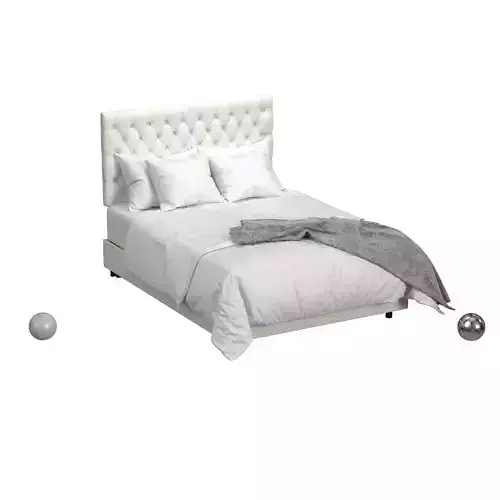 Wooden Twist Obvious Button Tufted Modernize  Upholstery Bed