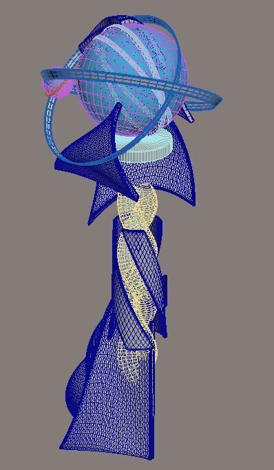 Sci-fi Tower Low-poly 3D model_13