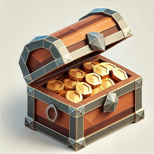 Low-Poly Treasure Chest 3D model