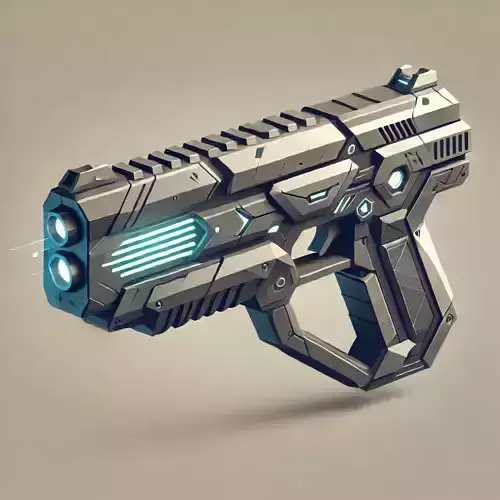 Low-Poly Sci-Fi Blaster Gun