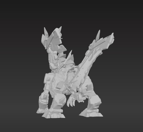 Low-Poly Mechanical Dragon 3D model_7