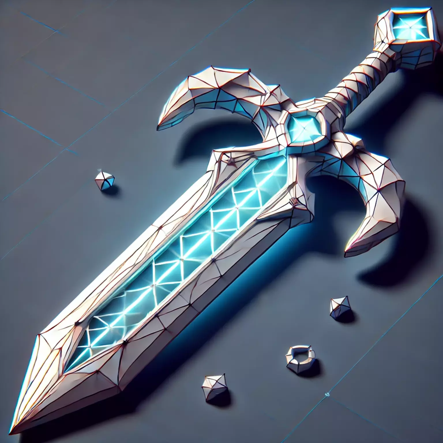 Low-Poly Fantasy Sword 3D model