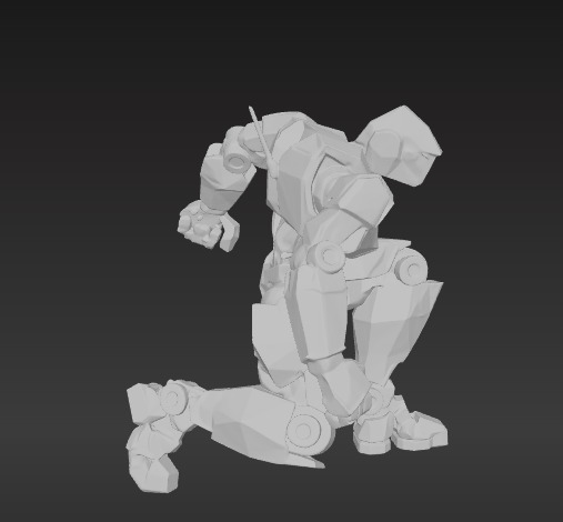 Low-Poly Combat Robot 3D model_5