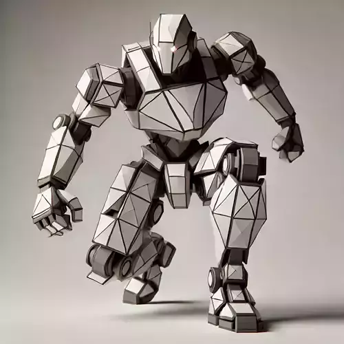 Low-Poly Combat Robot 3D model