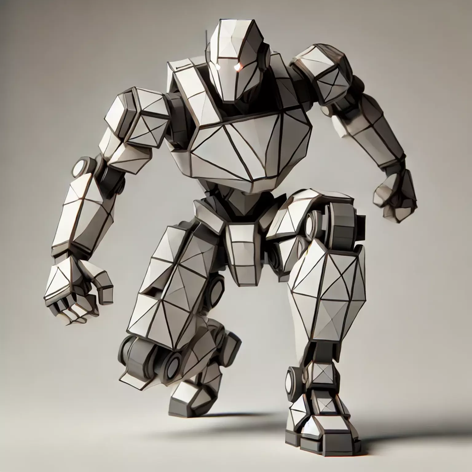 Low-Poly Combat Robot 3D model_0