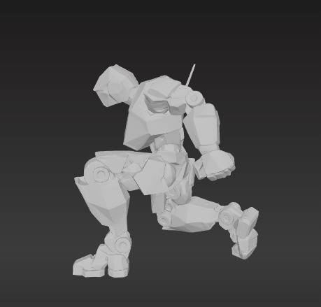 Low-Poly Combat Robot 3D model_7