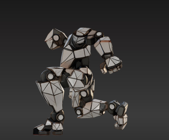 Low-Poly Combat Robot 3D model_2
