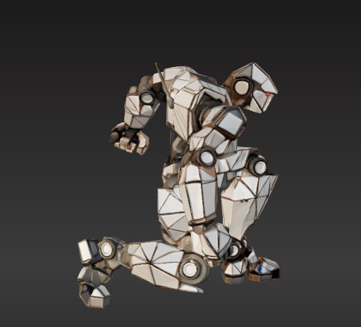 Low-Poly Combat Robot 3D model_4