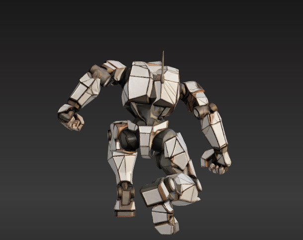 Low-Poly Combat Robot 3D model_3