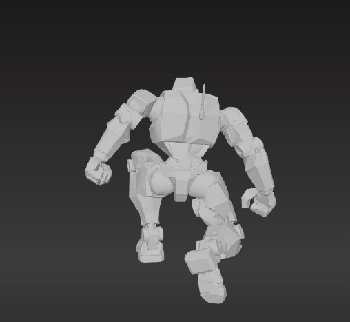 Low-Poly Combat Robot 3D model_6