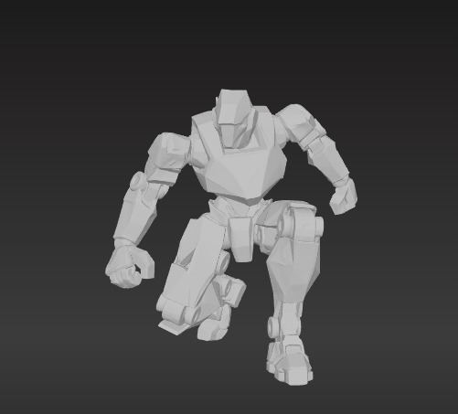 Low-Poly Combat Robot 3D model_8