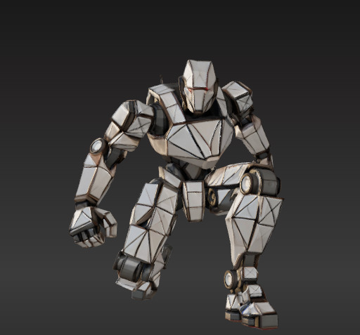 Low-Poly Combat Robot 3D model_1