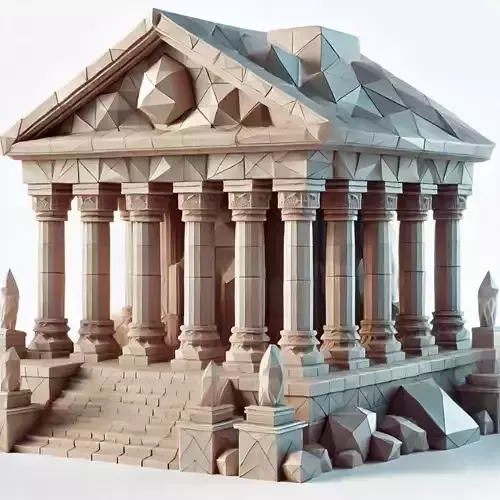 Low-Poly Ancient Temple 3D model