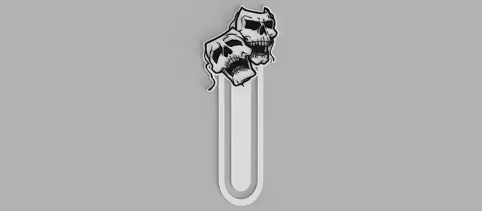 Skull Theater Mask Logo Bookmark