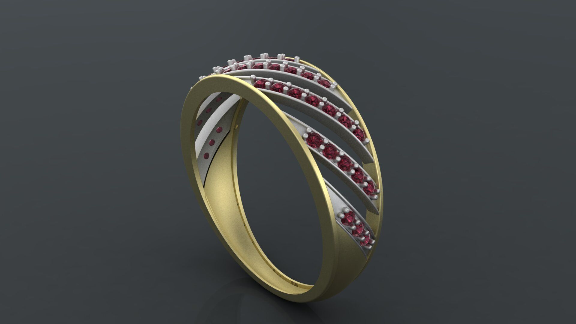 Womens diamond track ring for CNC or 3D print model 3D print model_1