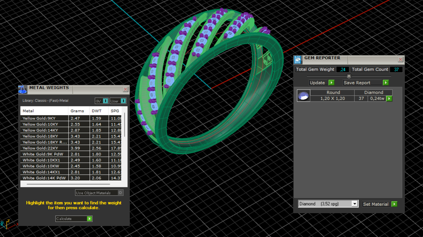Womens diamond track ring for CNC or 3D print model 3D print model_13
