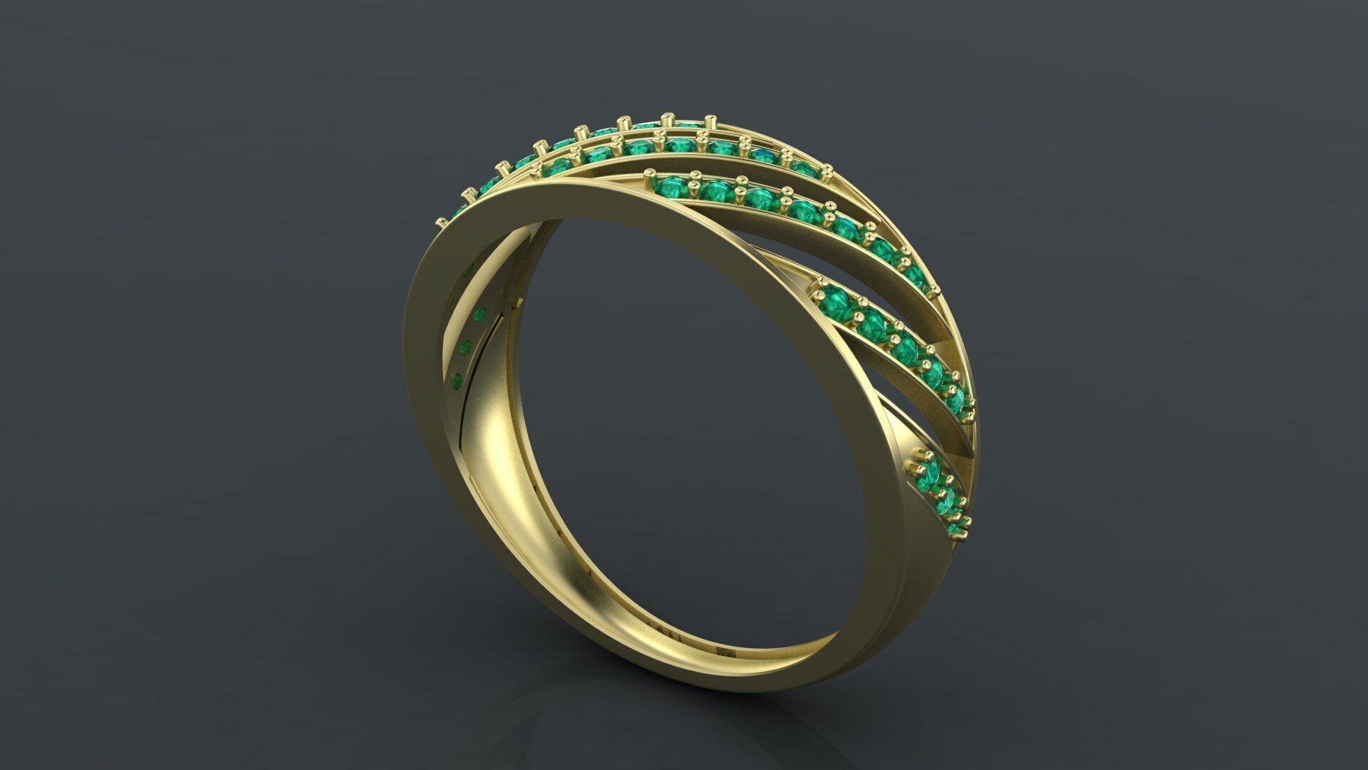 Womens diamond track ring for CNC or 3D print model 3D print model_4