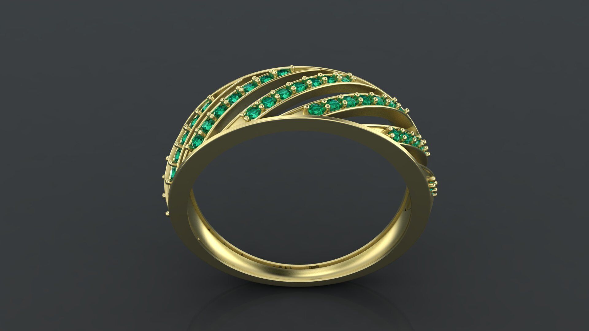 Womens diamond track ring for CNC or 3D print model 3D print model_5