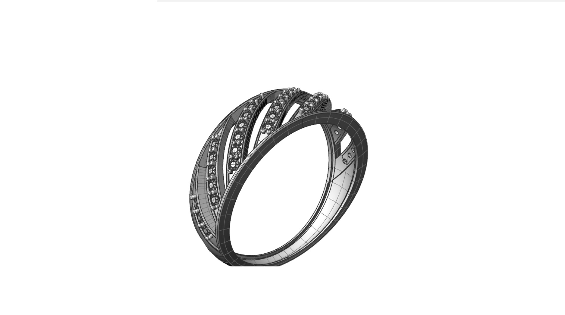 Womens diamond track ring for CNC or 3D print model 3D print model_11
