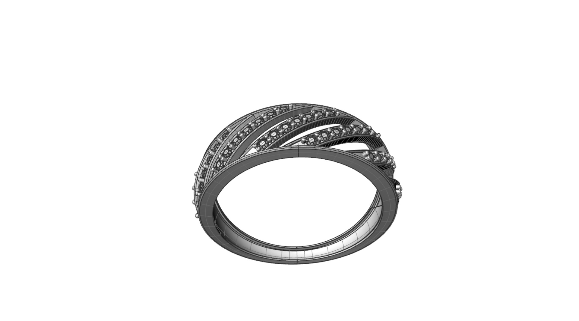 Womens diamond track ring for CNC or 3D print model 3D print model_10