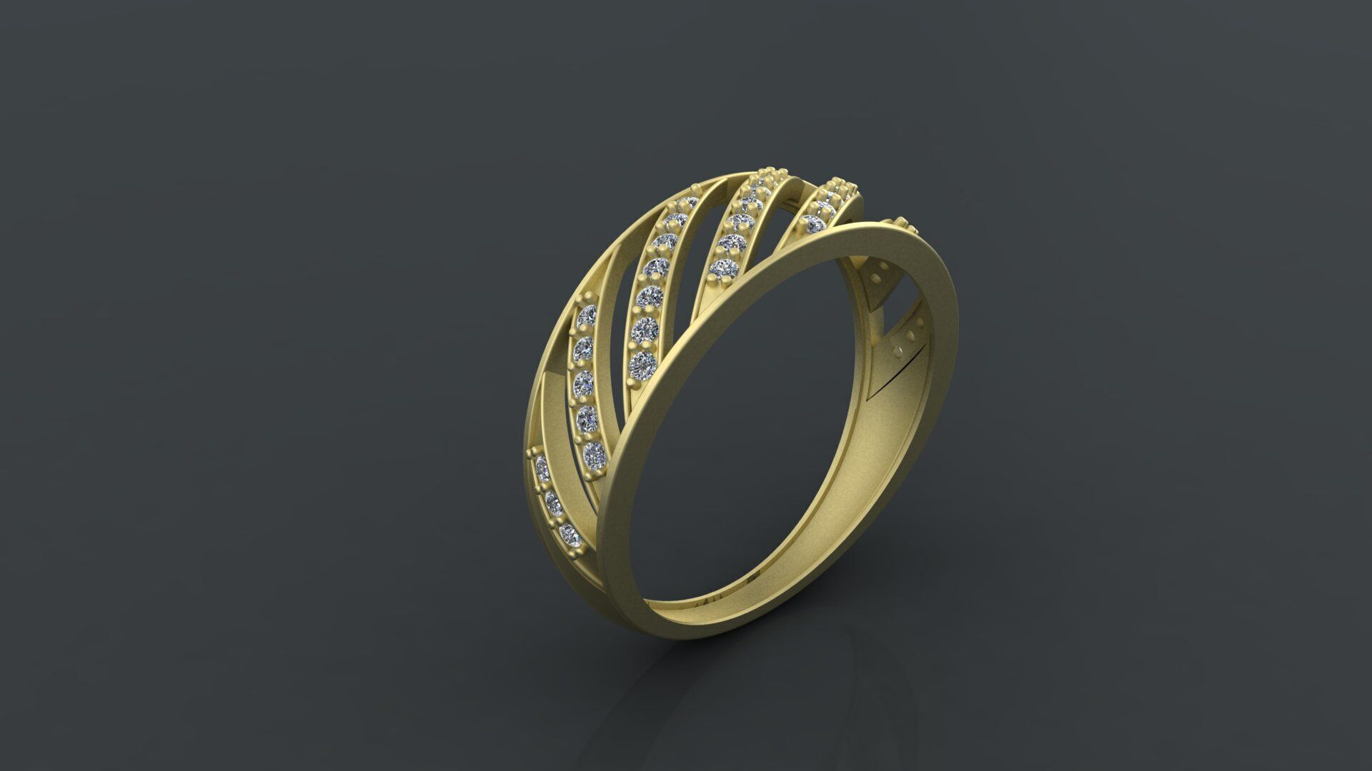 Womens diamond track ring for CNC or 3D print model 3D print model_7
