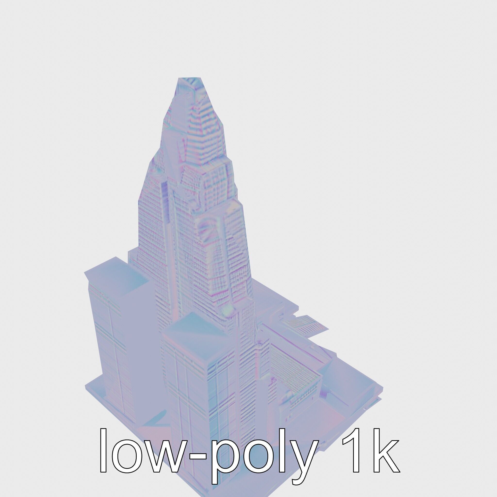 Futuristic Skyscraper Architecture Model Low-poly 3D model_25