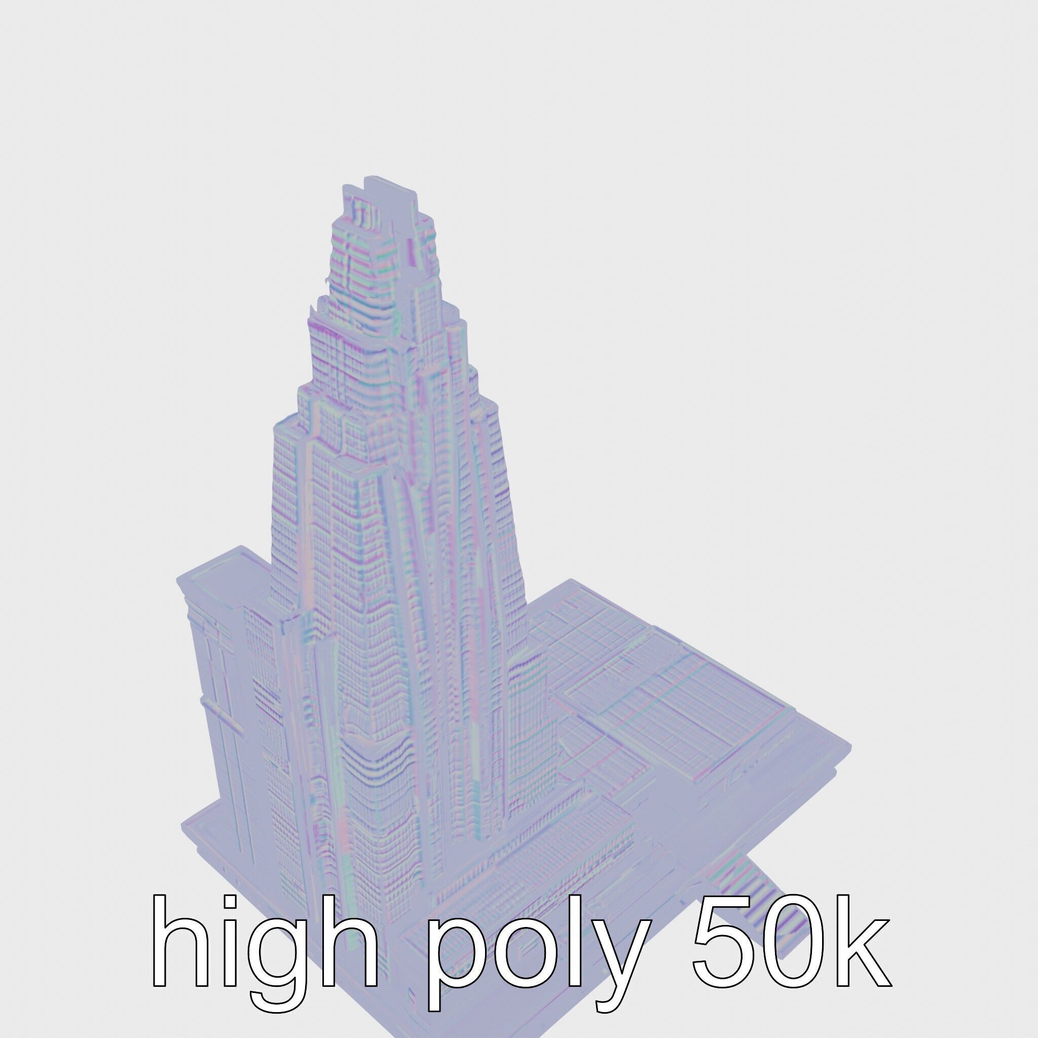 Futuristic Skyscraper Architecture Model Low-poly 3D model_24
