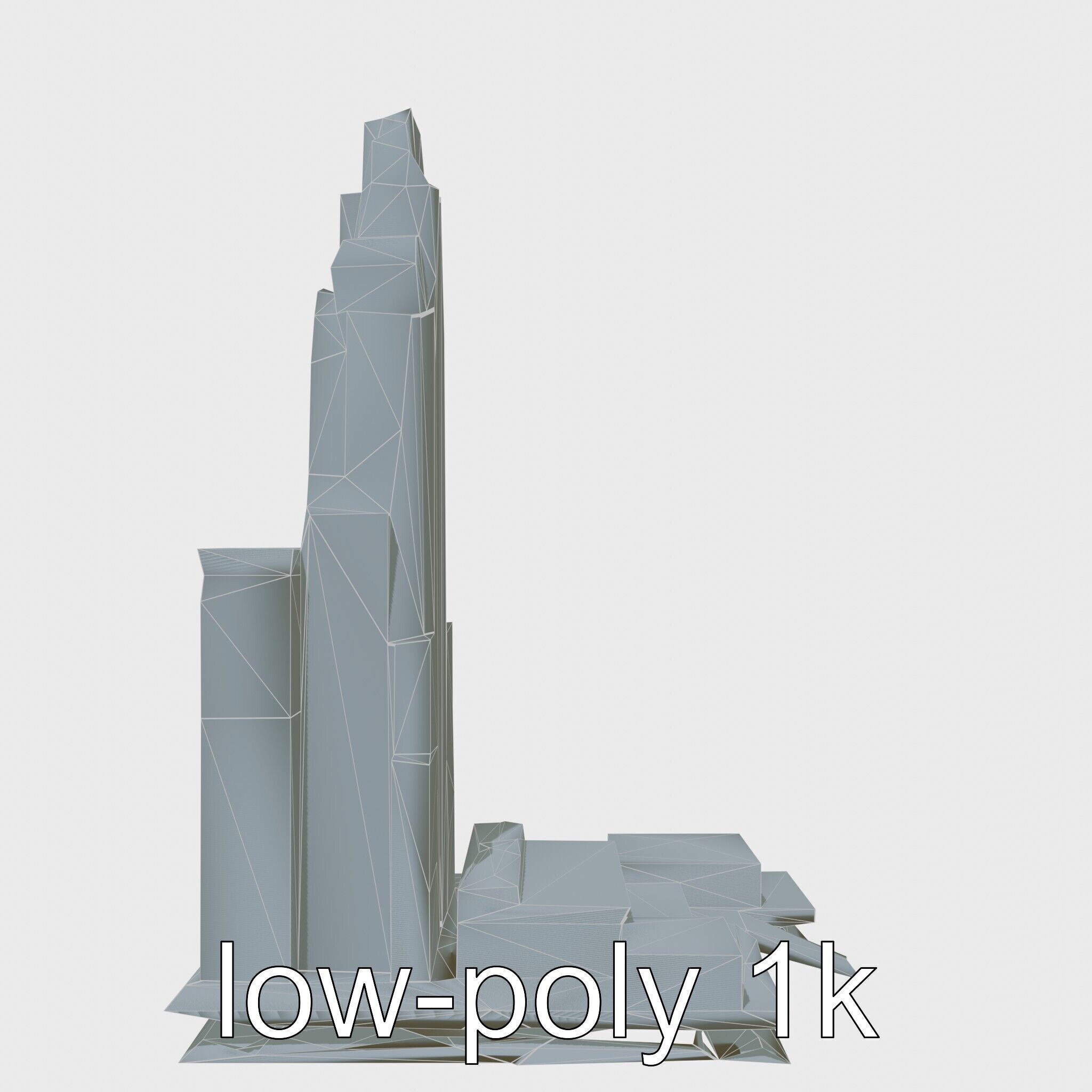 Futuristic Skyscraper Architecture Model Low-poly 3D model_31