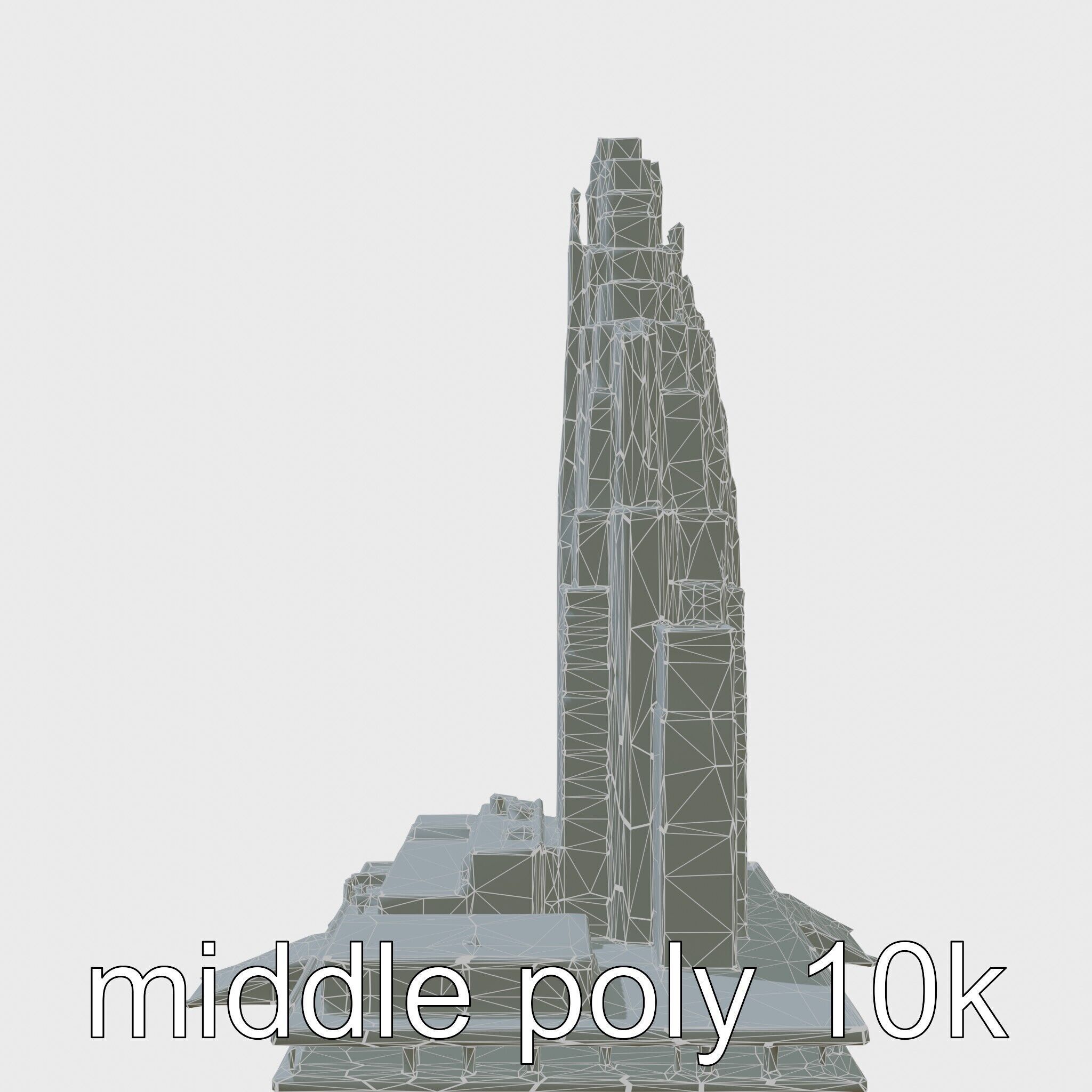 Futuristic Skyscraper Architecture Model Low-poly 3D model_7