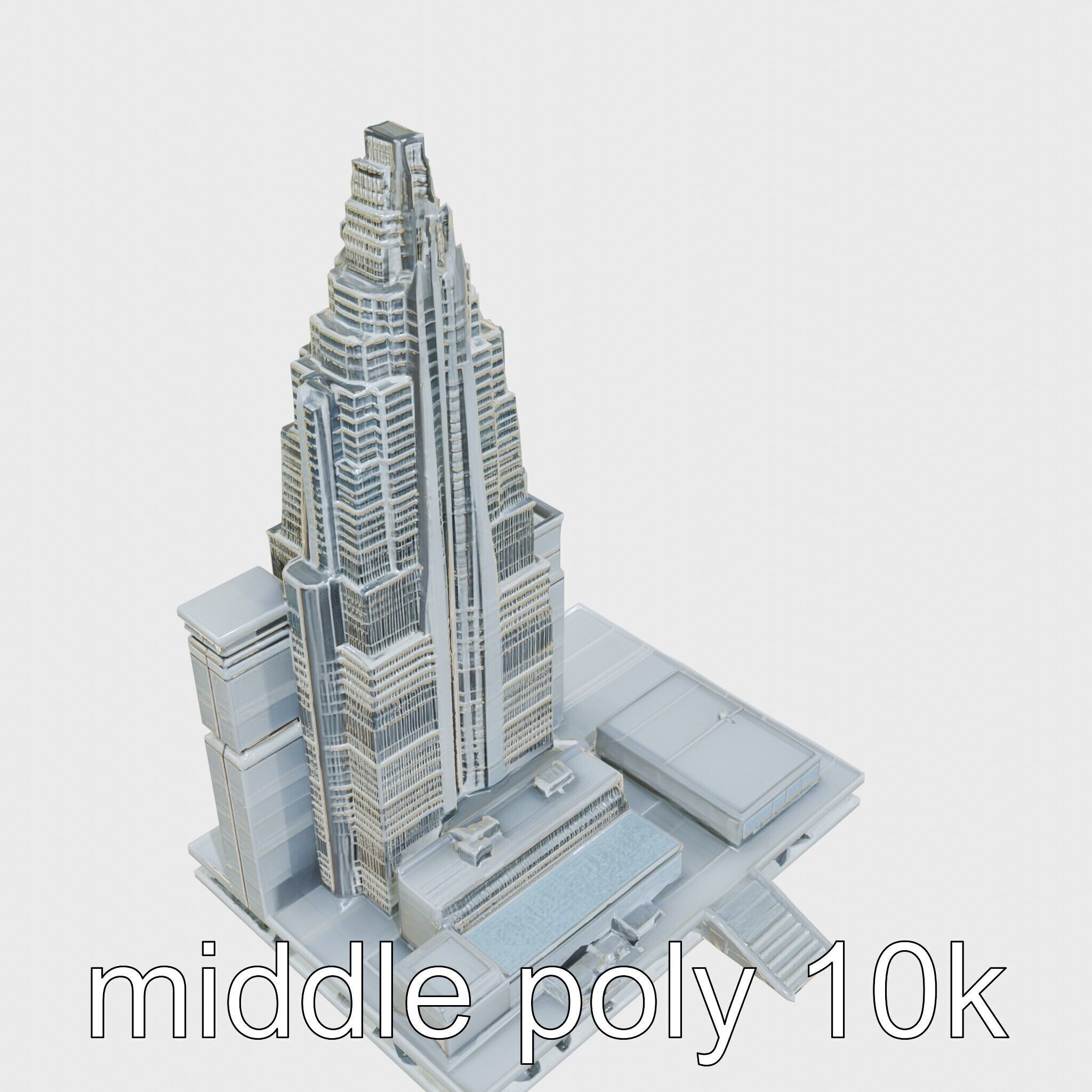 Futuristic Skyscraper Architecture Model Low-poly 3D model_10