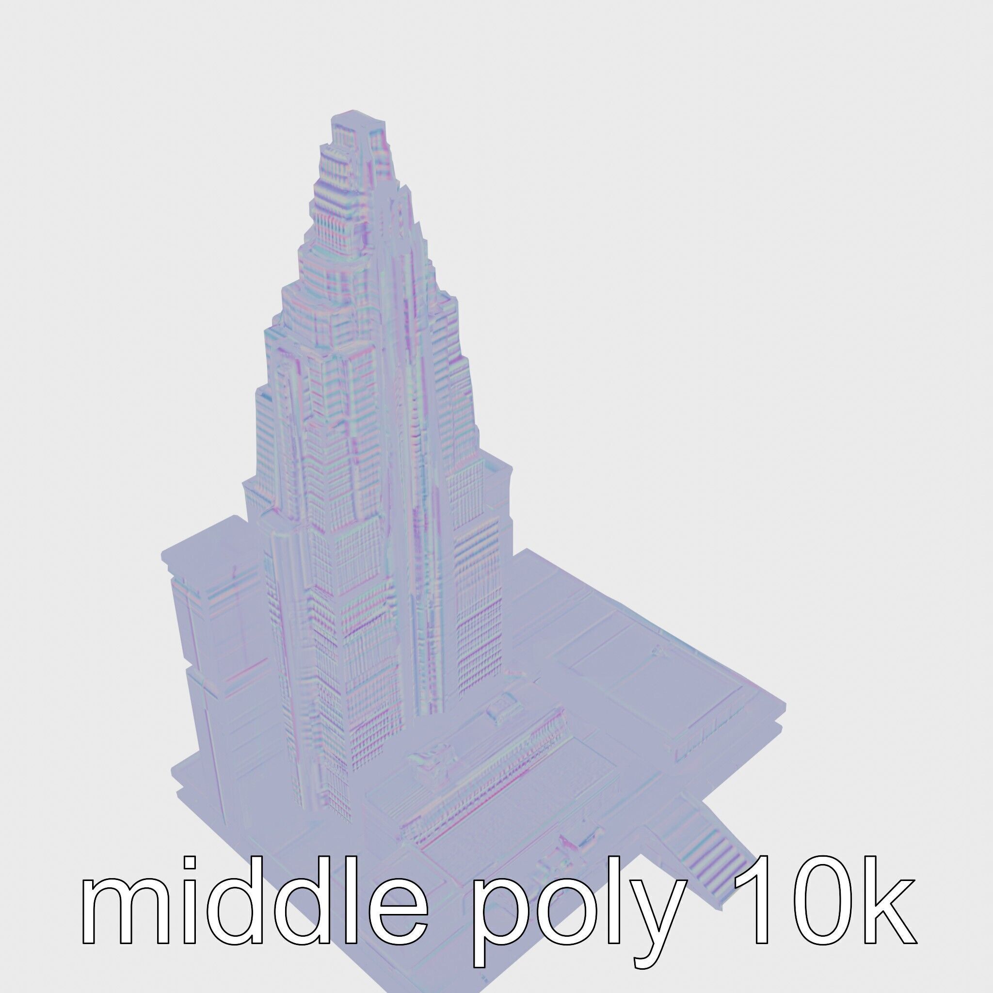 Futuristic Skyscraper Architecture Model Low-poly 3D model_22
