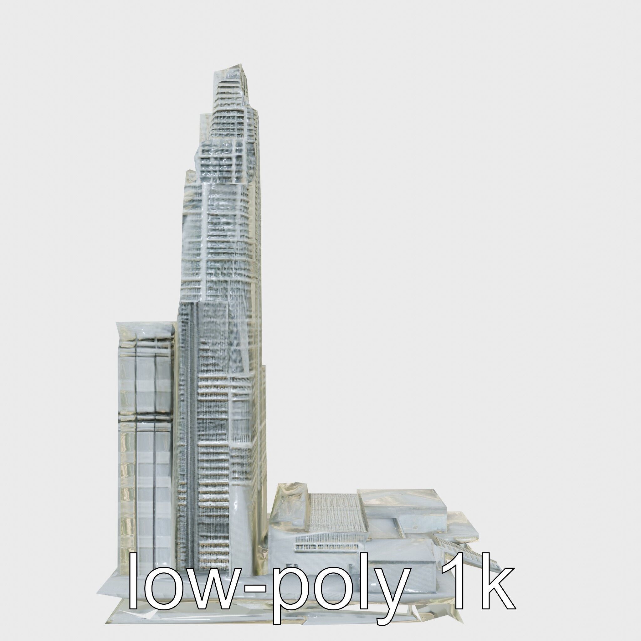 Futuristic Skyscraper Architecture Model Low-poly 3D model_8