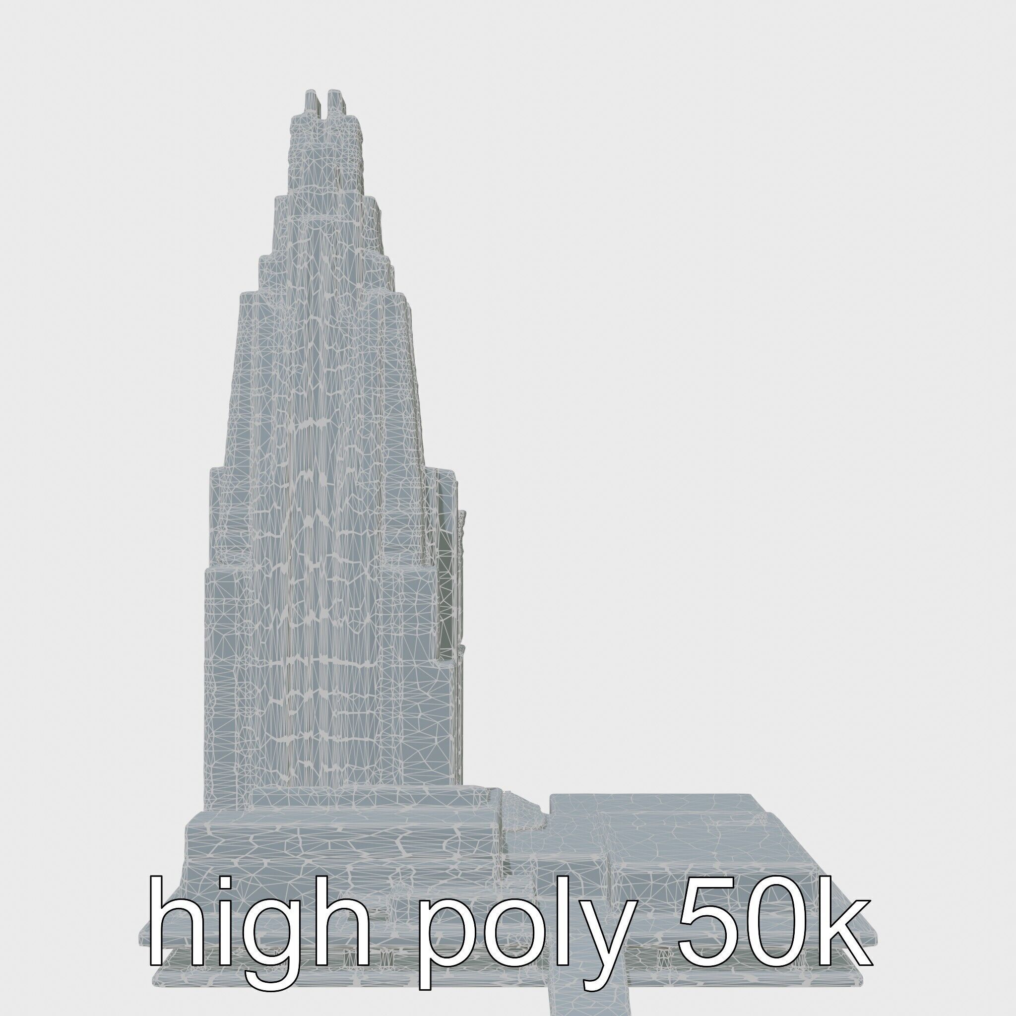Futuristic Skyscraper Architecture Model Low-poly 3D model_19