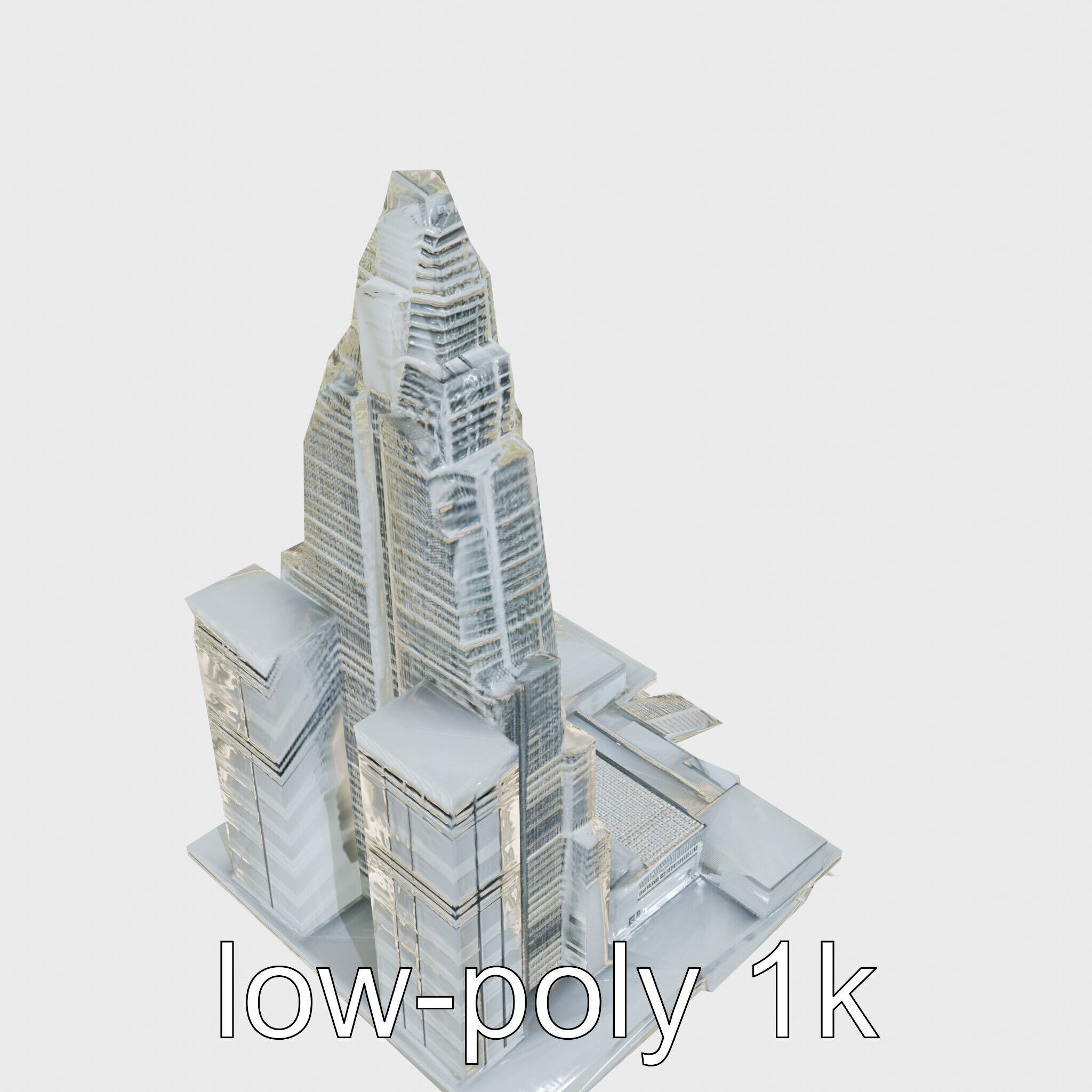 Futuristic Skyscraper Architecture Model Low-poly 3D model_20