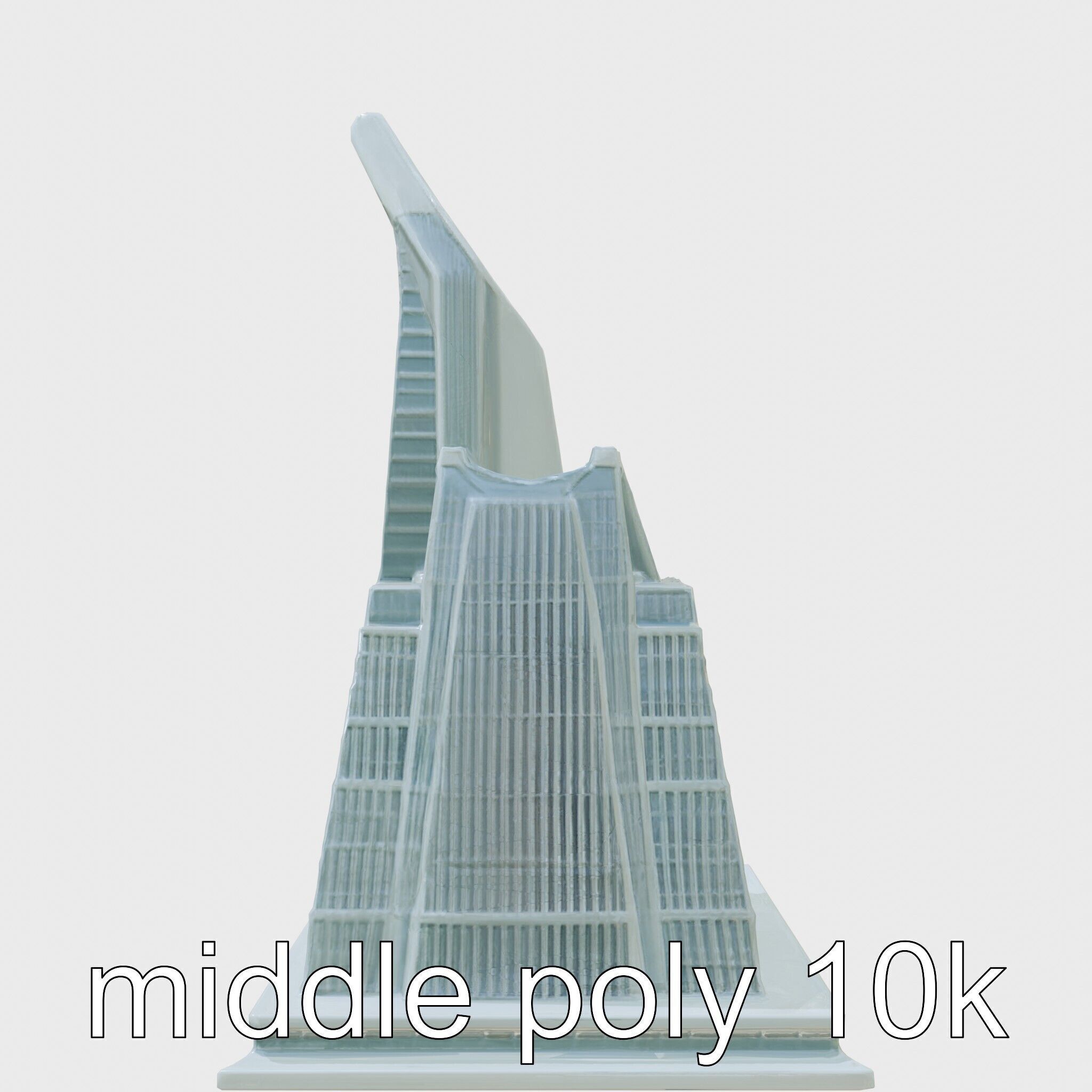 Futuristic Skyscraper Architectural Model Low-poly 3D model_9