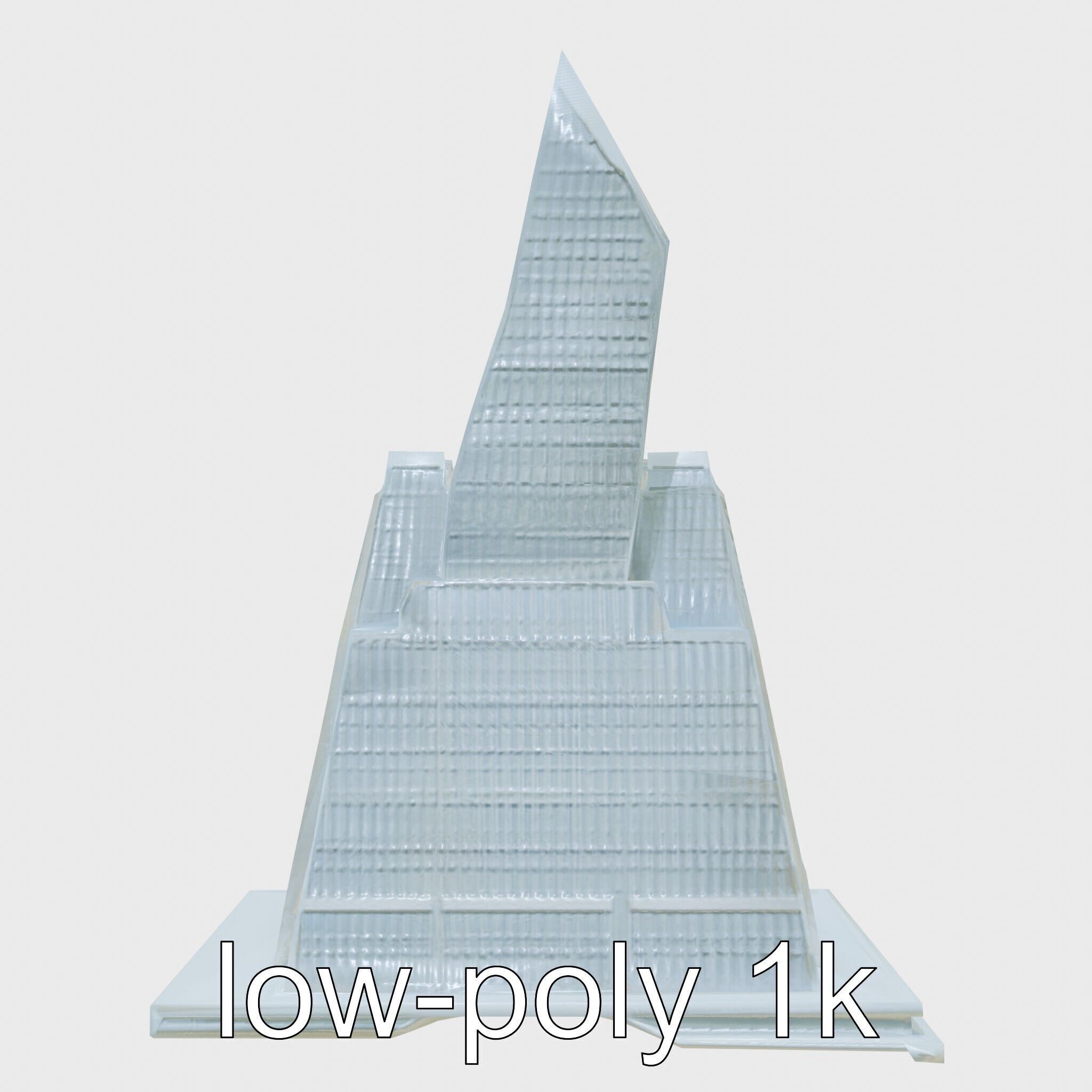 Futuristic Skyscraper Architectural Model Low-poly 3D model_4