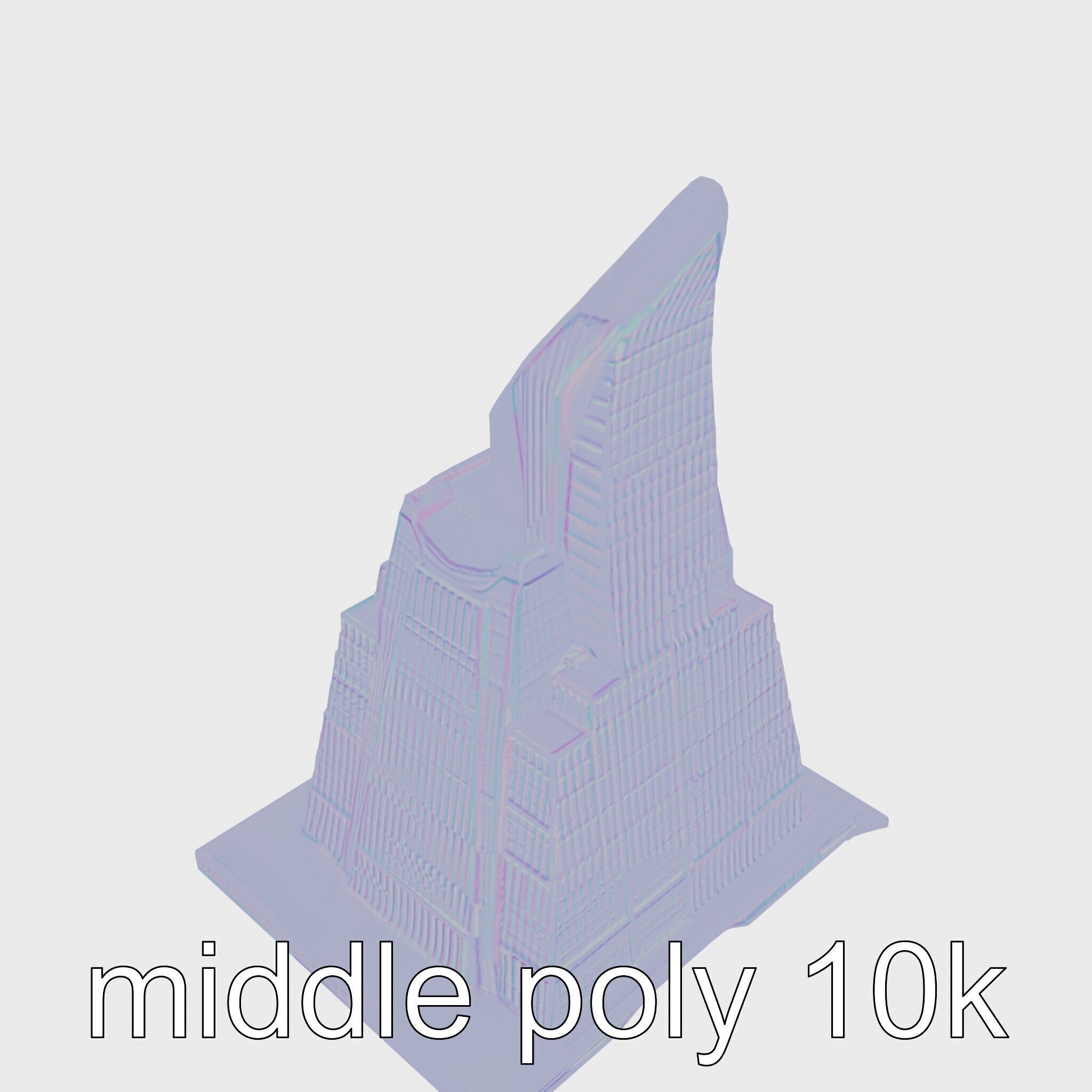 Futuristic Skyscraper Architectural Model Low-poly 3D model_29