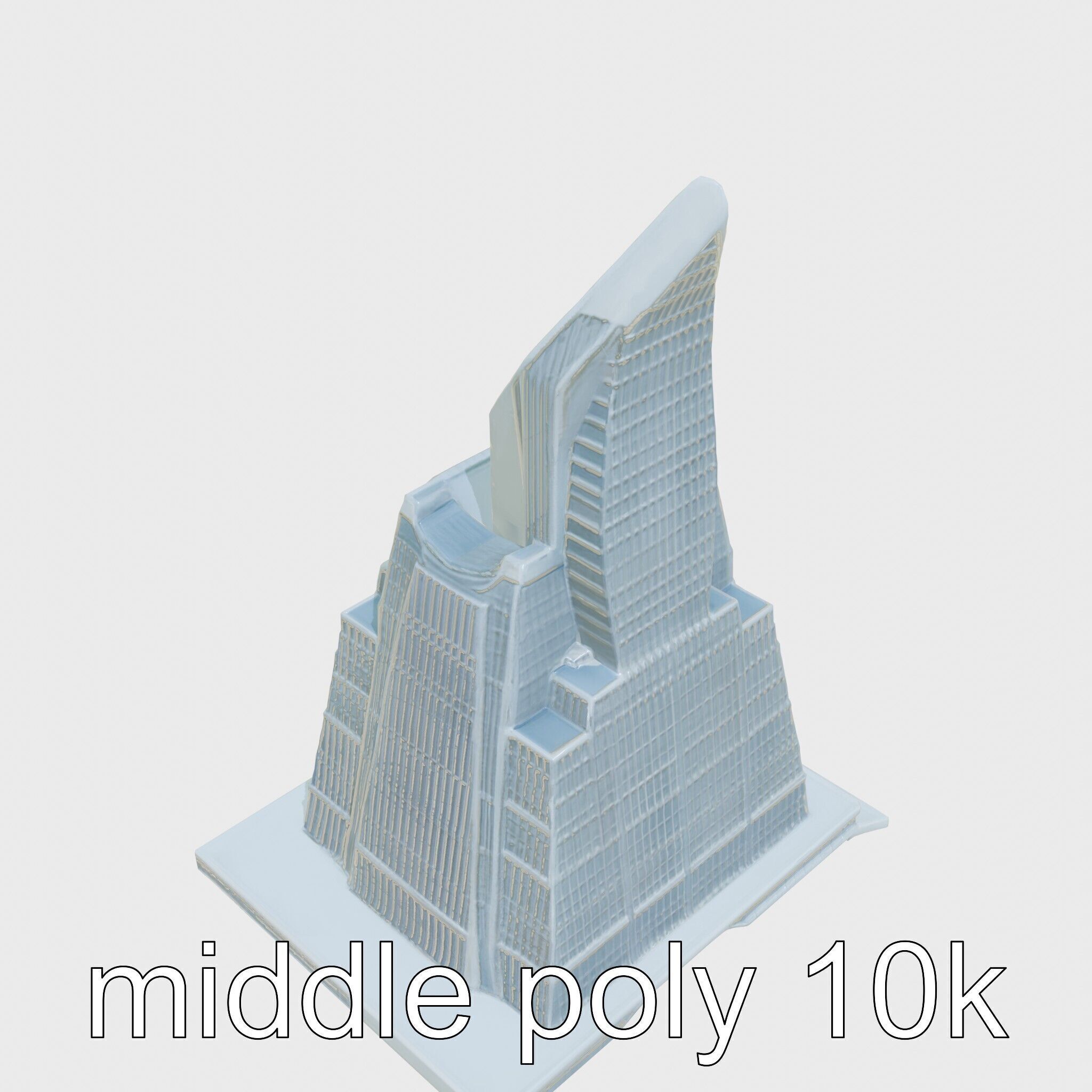 Futuristic Skyscraper Architectural Model Low-poly 3D model_17