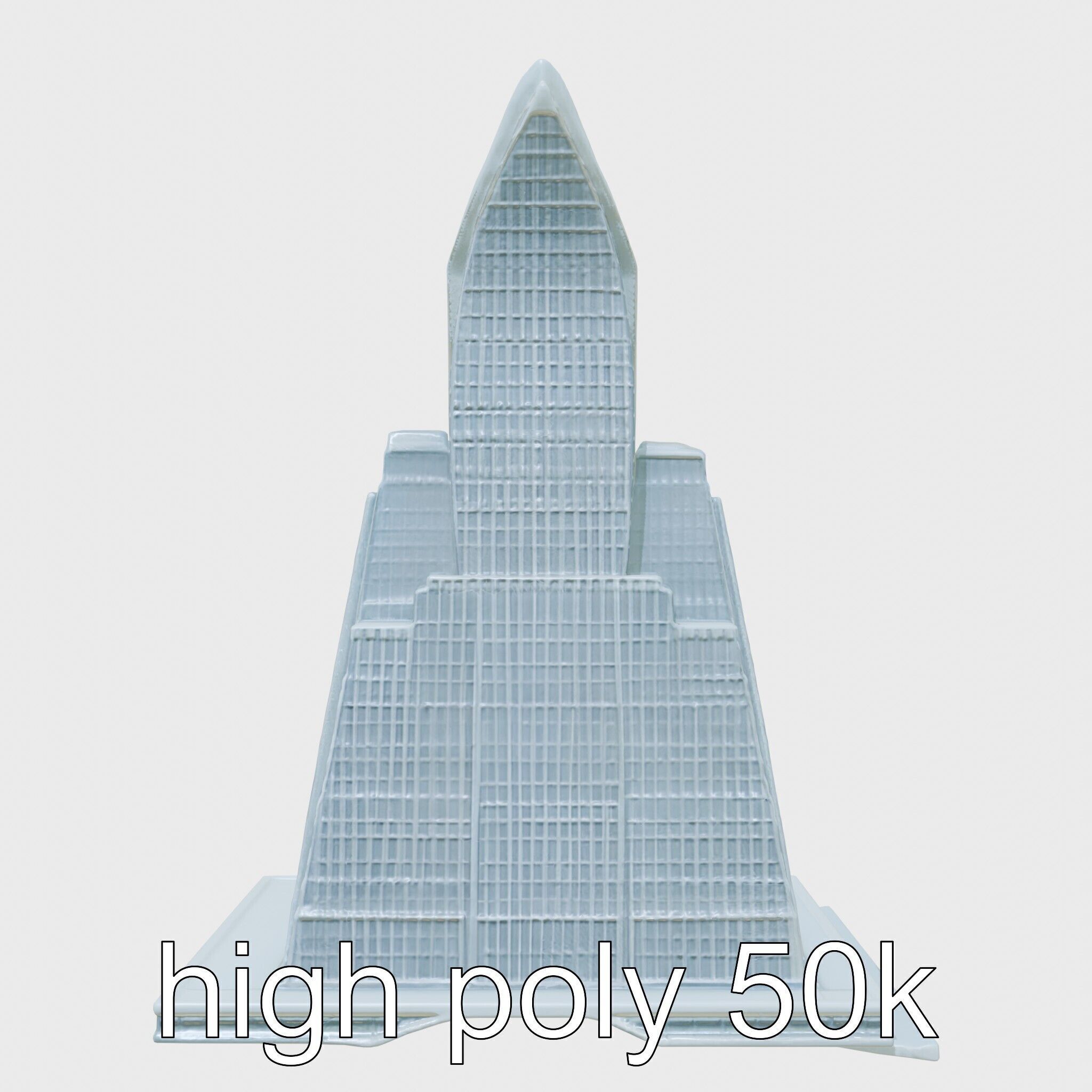 Futuristic Skyscraper Architectural Model Low-poly 3D model_16