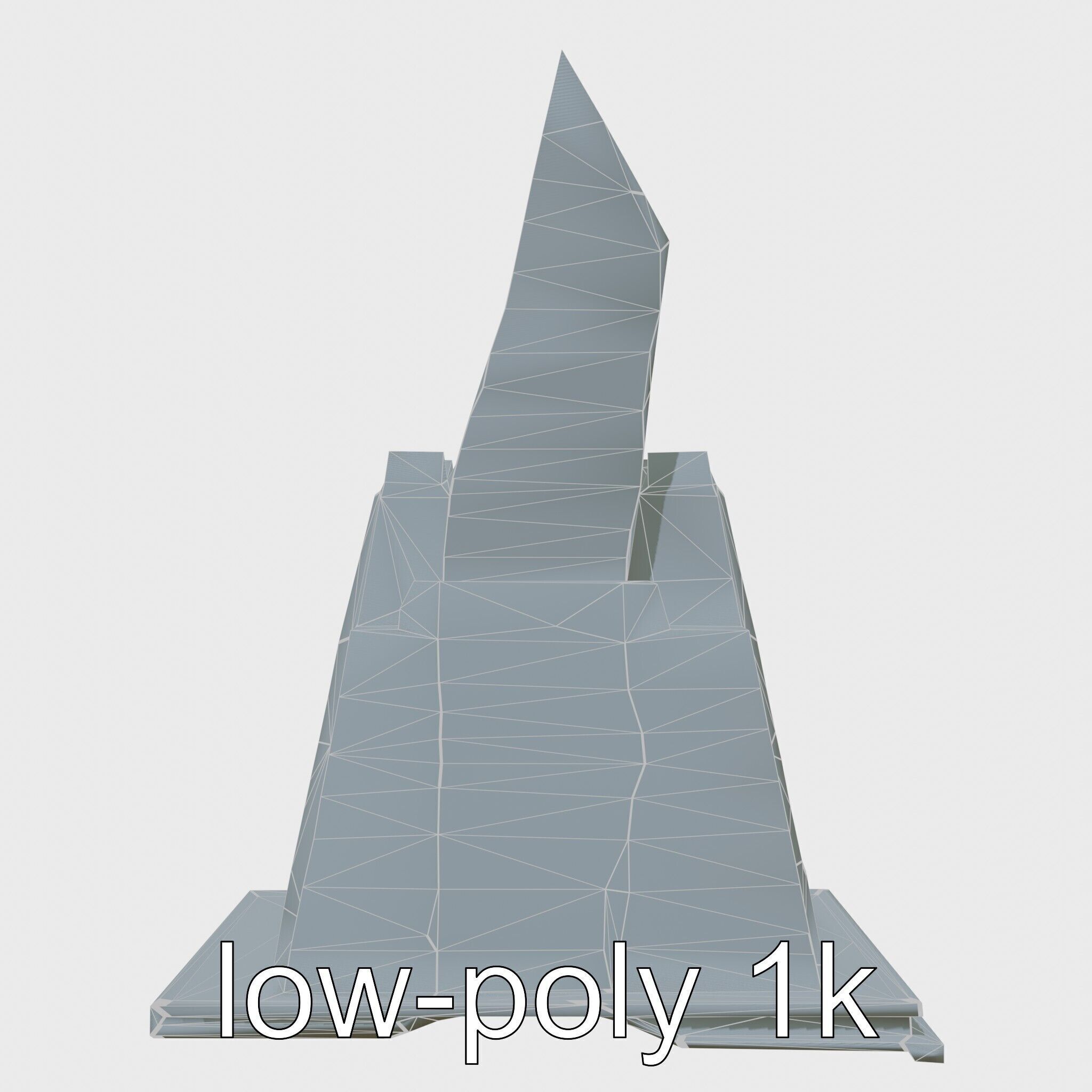 Futuristic Skyscraper Architectural Model Low-poly 3D model_7
