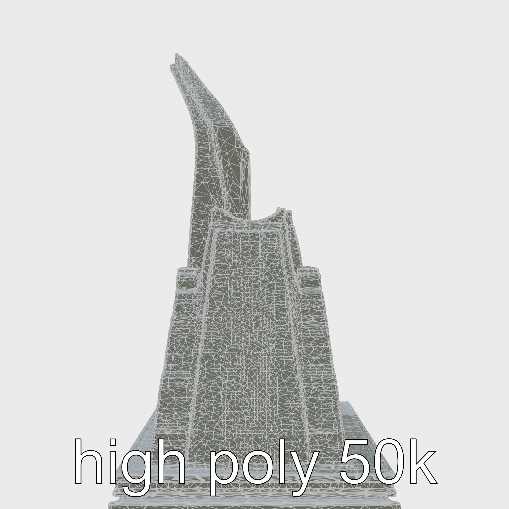 Futuristic Skyscraper Architectural Model Low-poly 3D model_5