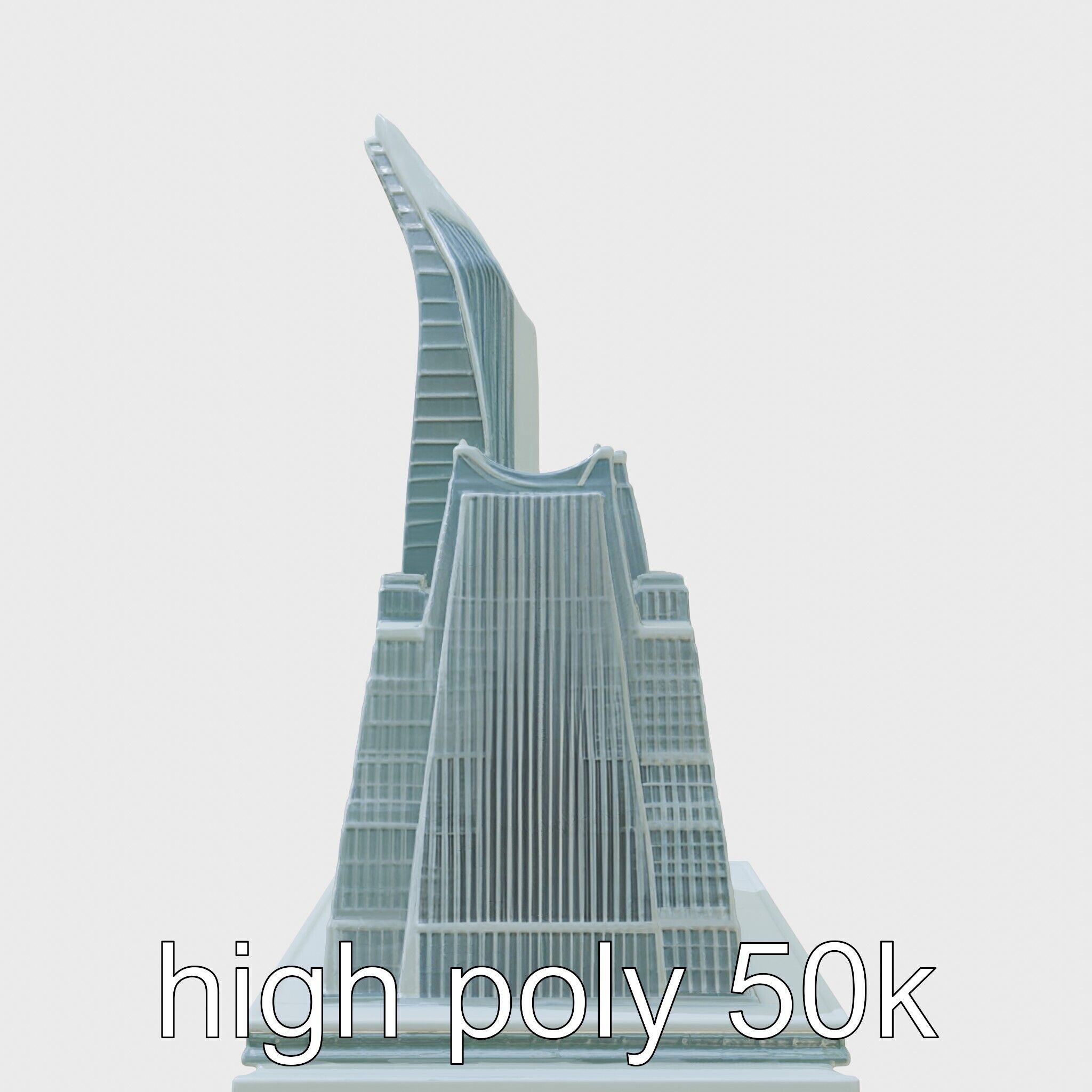 Futuristic Skyscraper Architectural Model Low-poly 3D model_2