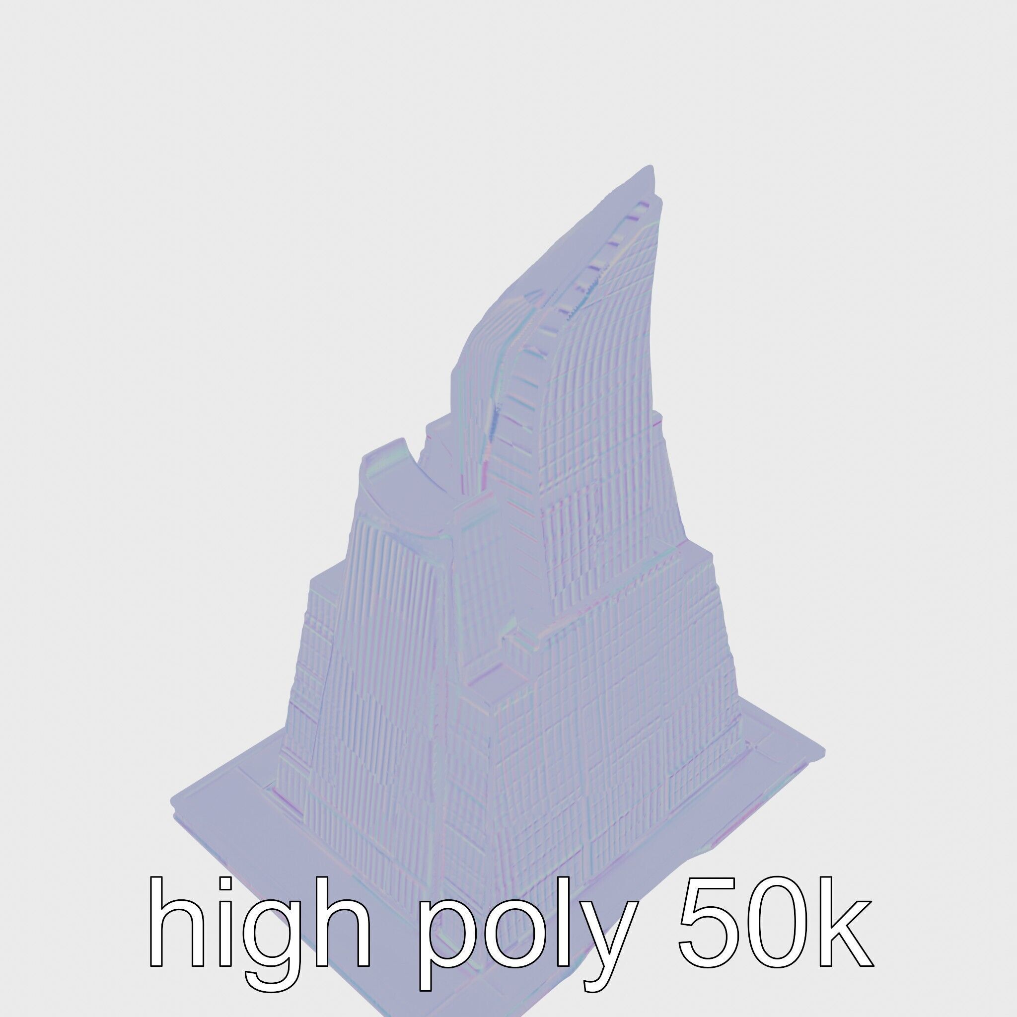 Futuristic Skyscraper Architectural Model Low-poly 3D model_24