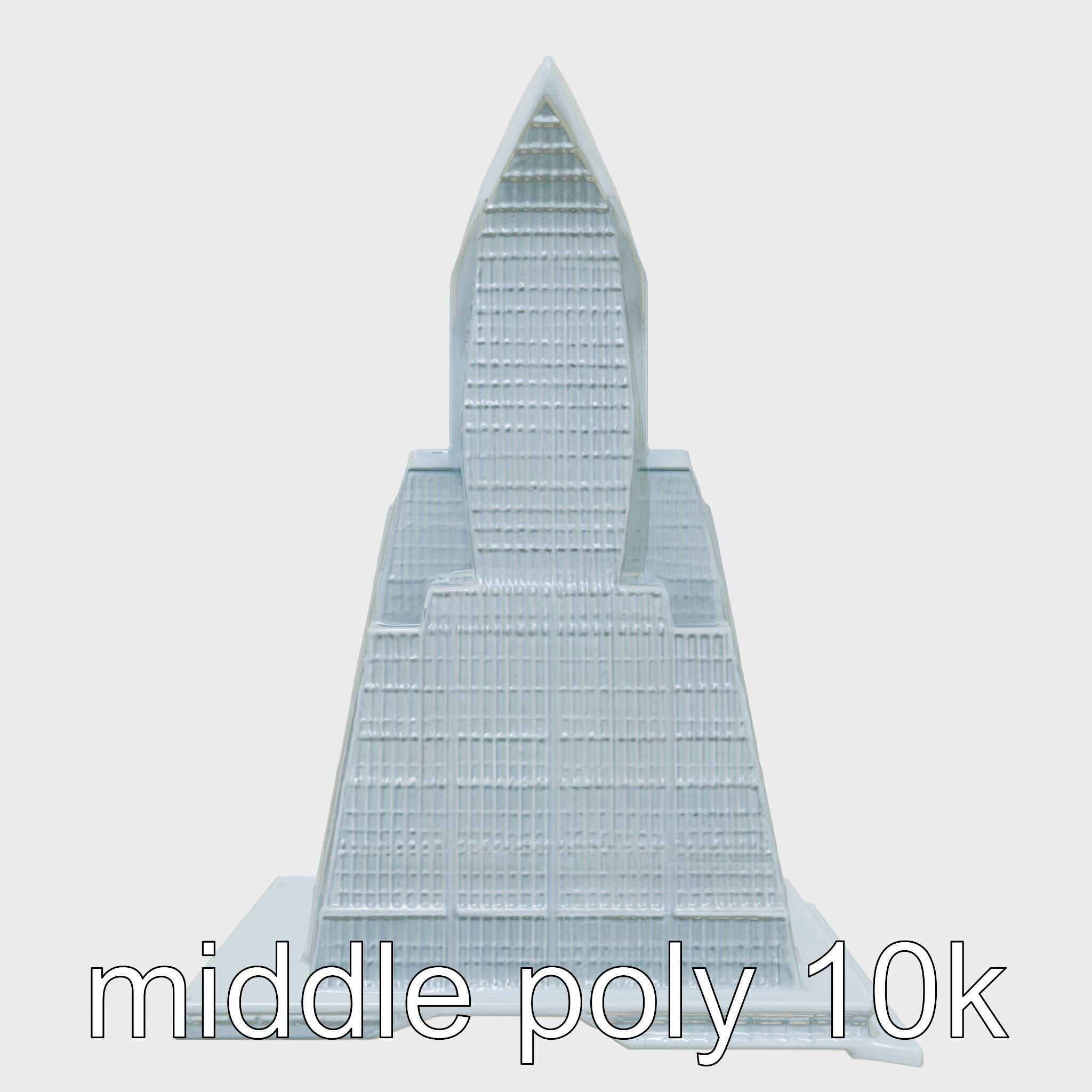 Futuristic Skyscraper Architectural Model Low-poly 3D model_13