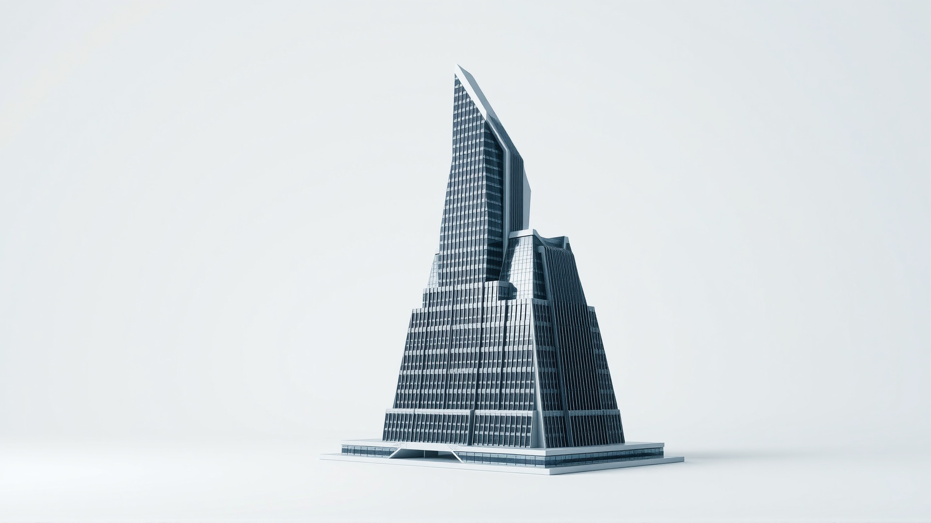 Futuristic Skyscraper Architectural Model Low-poly 3D model_3