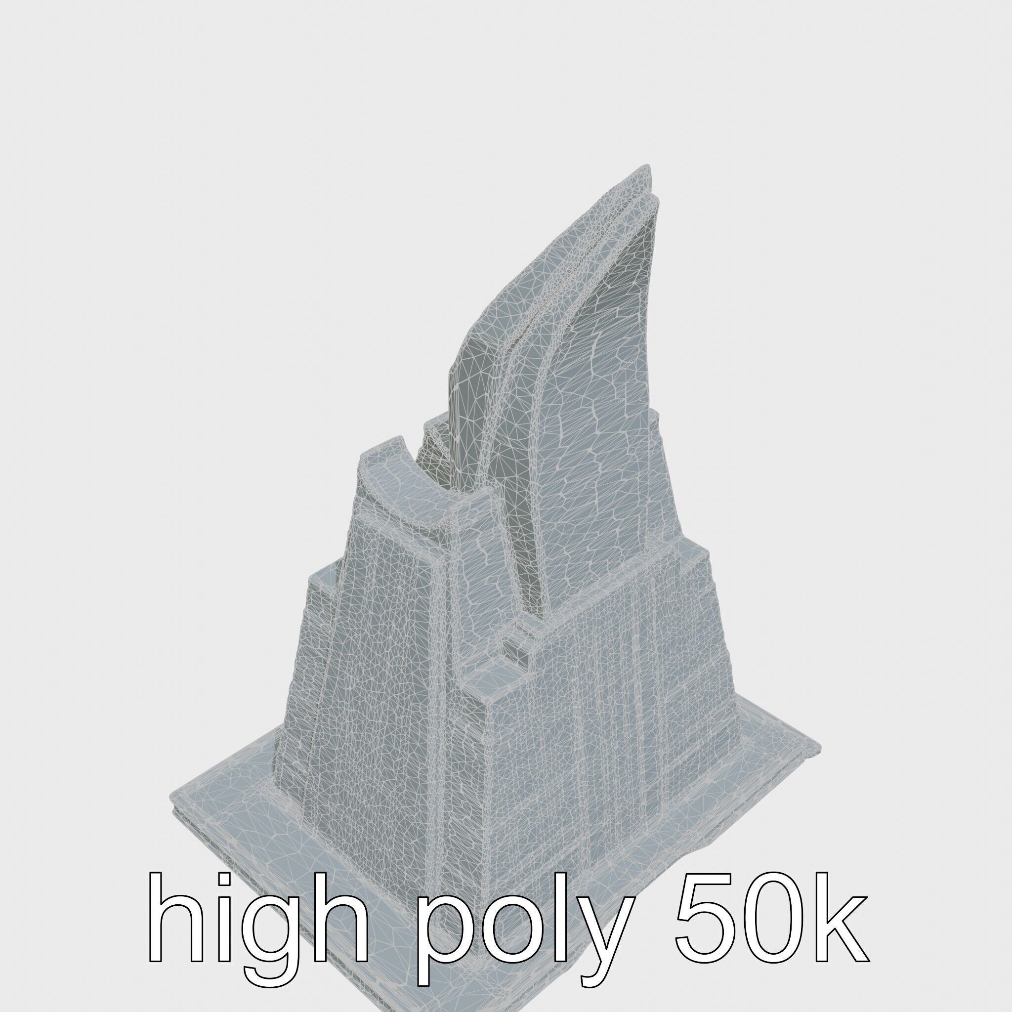 Futuristic Skyscraper Architectural Model Low-poly 3D model_28