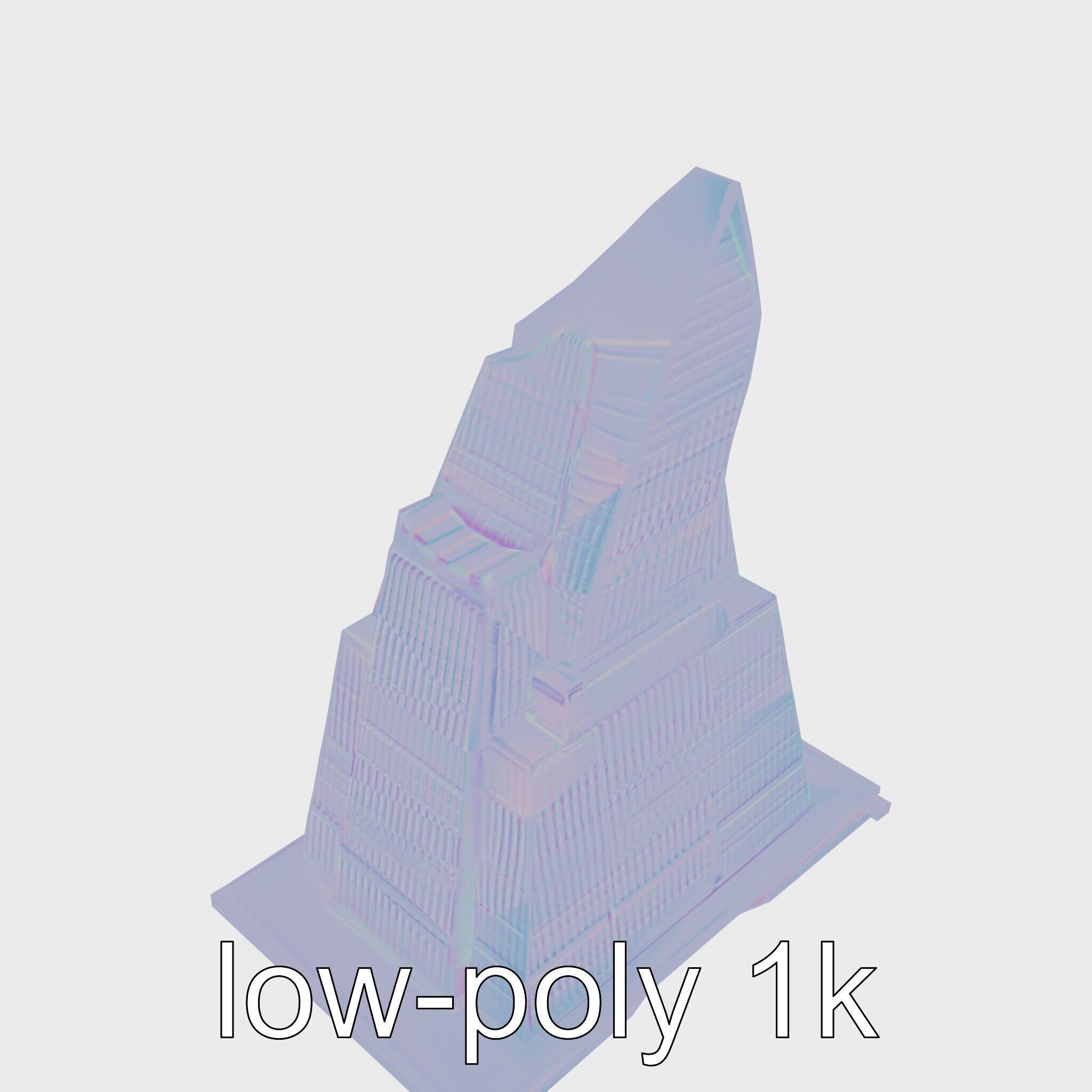 Futuristic Skyscraper Architectural Model Low-poly 3D model_18